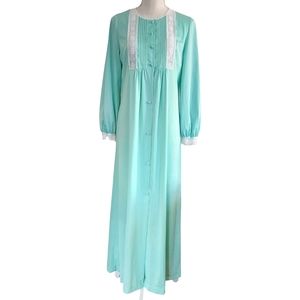 Vtg Gossard-Artemis Night Dress Lace Buttons Pintuck 60s 70s